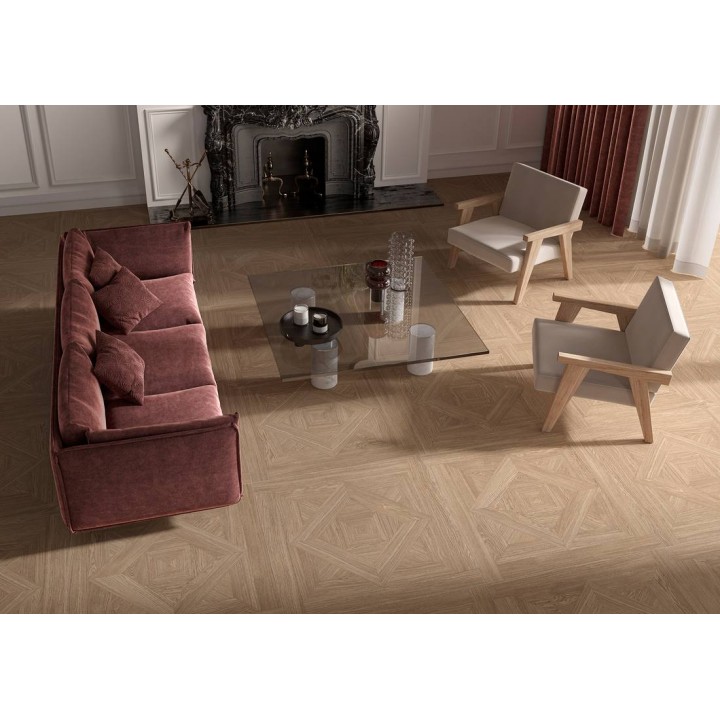 ESSENZE WALNUT INTARSIO 89,9X89,9 NATURALE R10 – ambiente