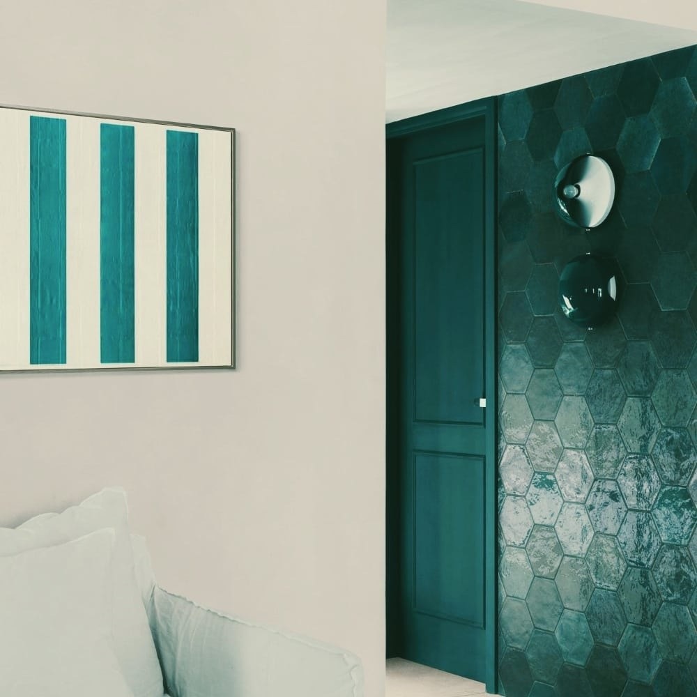 Marazzi Crogiolo Lume Green wall tiles setting