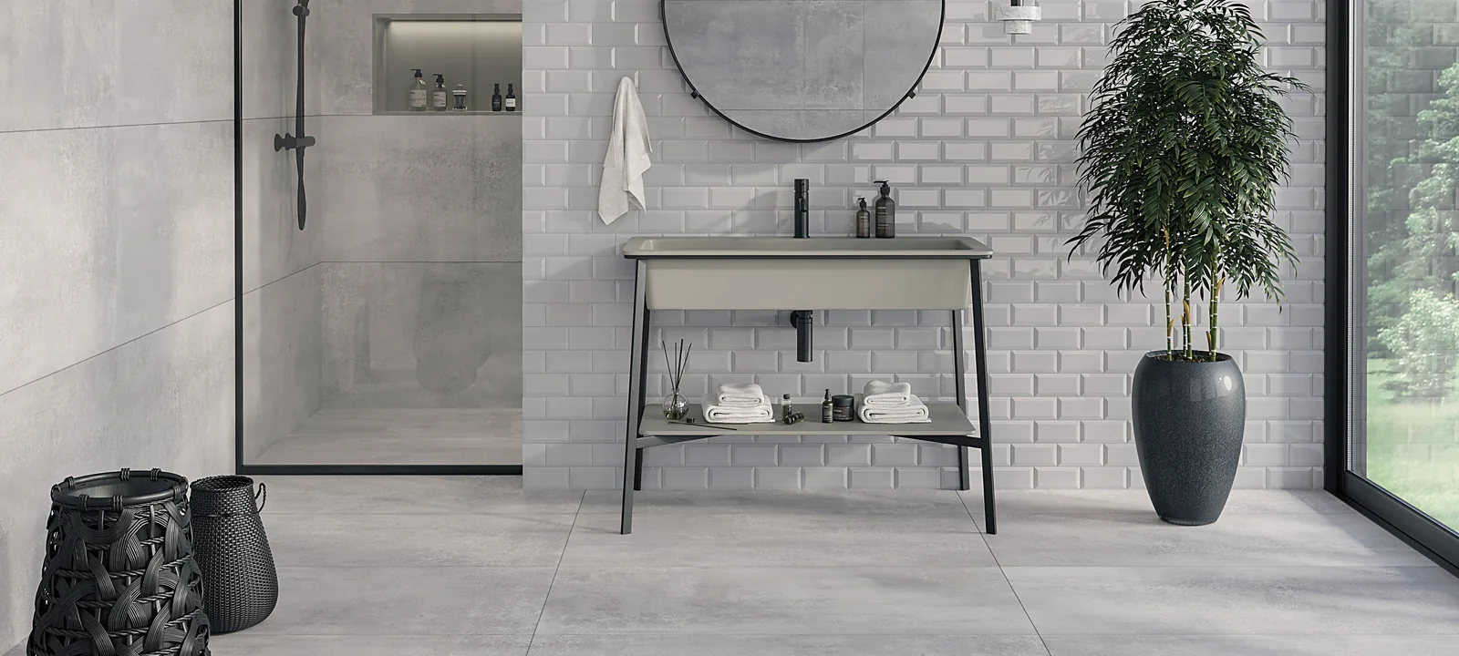 Contemporary interior featuring Dedalo Ceramiche collections